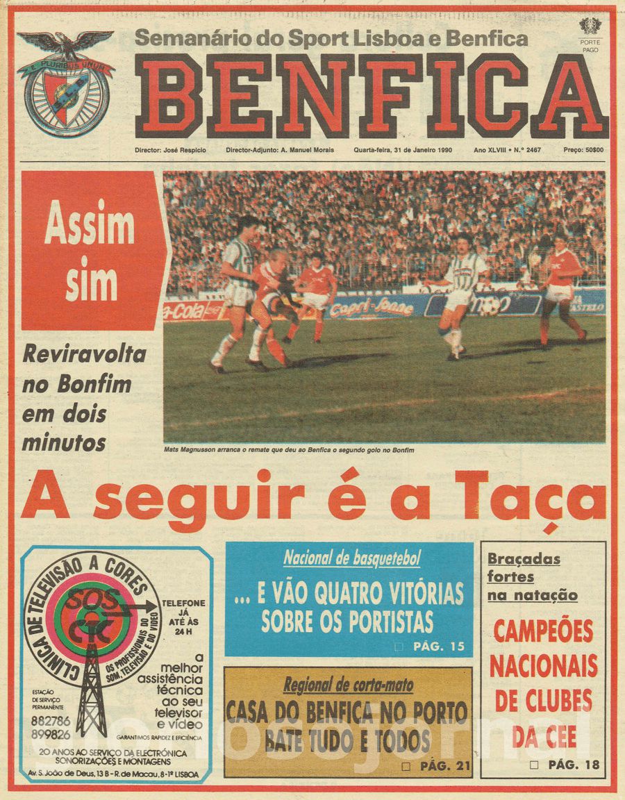 jornal o benfica 2467 1990-01-31